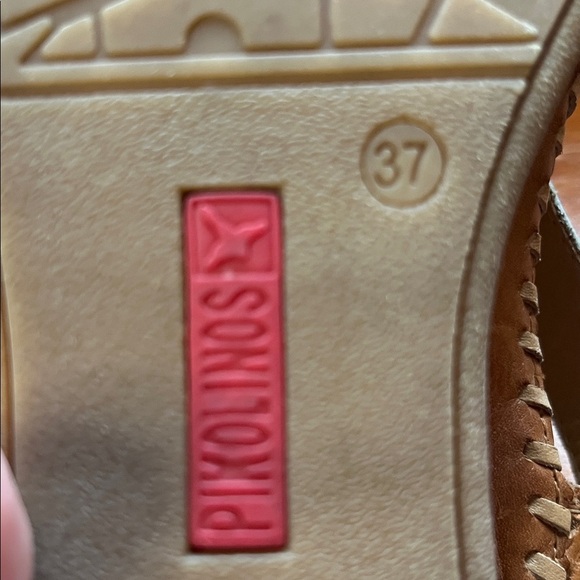 NWOT Pikolinos Cadaqués Leather Tan and White Sandal Size 37 - Picture 13 of 15